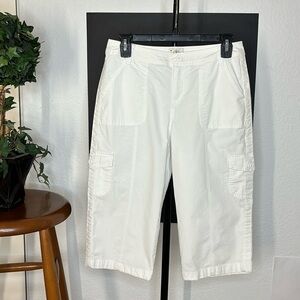 St. John’s Bay Cotton Capri Pant Cargo White | Size 6P